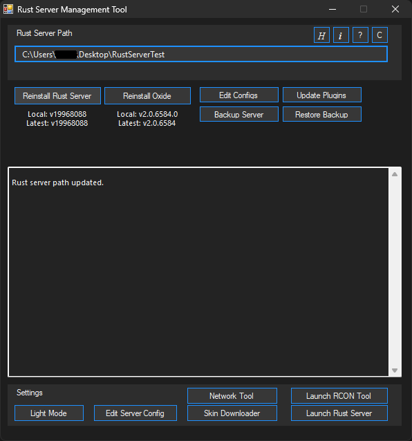 Reinstall Rust Button Active